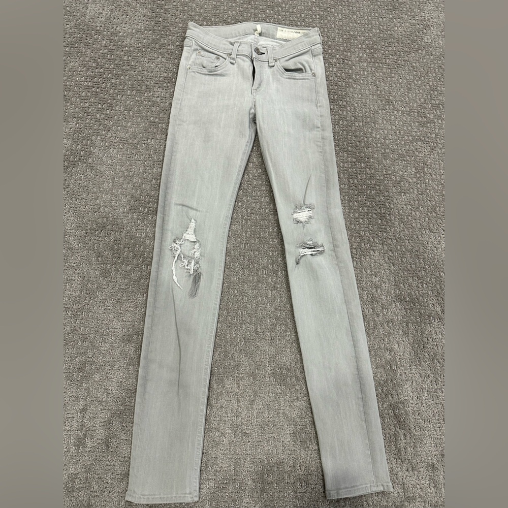rag & bone, gray distressed skinnies